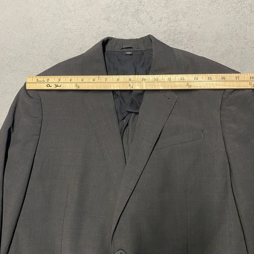 All Saints Blazer Mens Medium Charcoal Gray Wool Blend Stretch 38 Surgeon Cuff‎